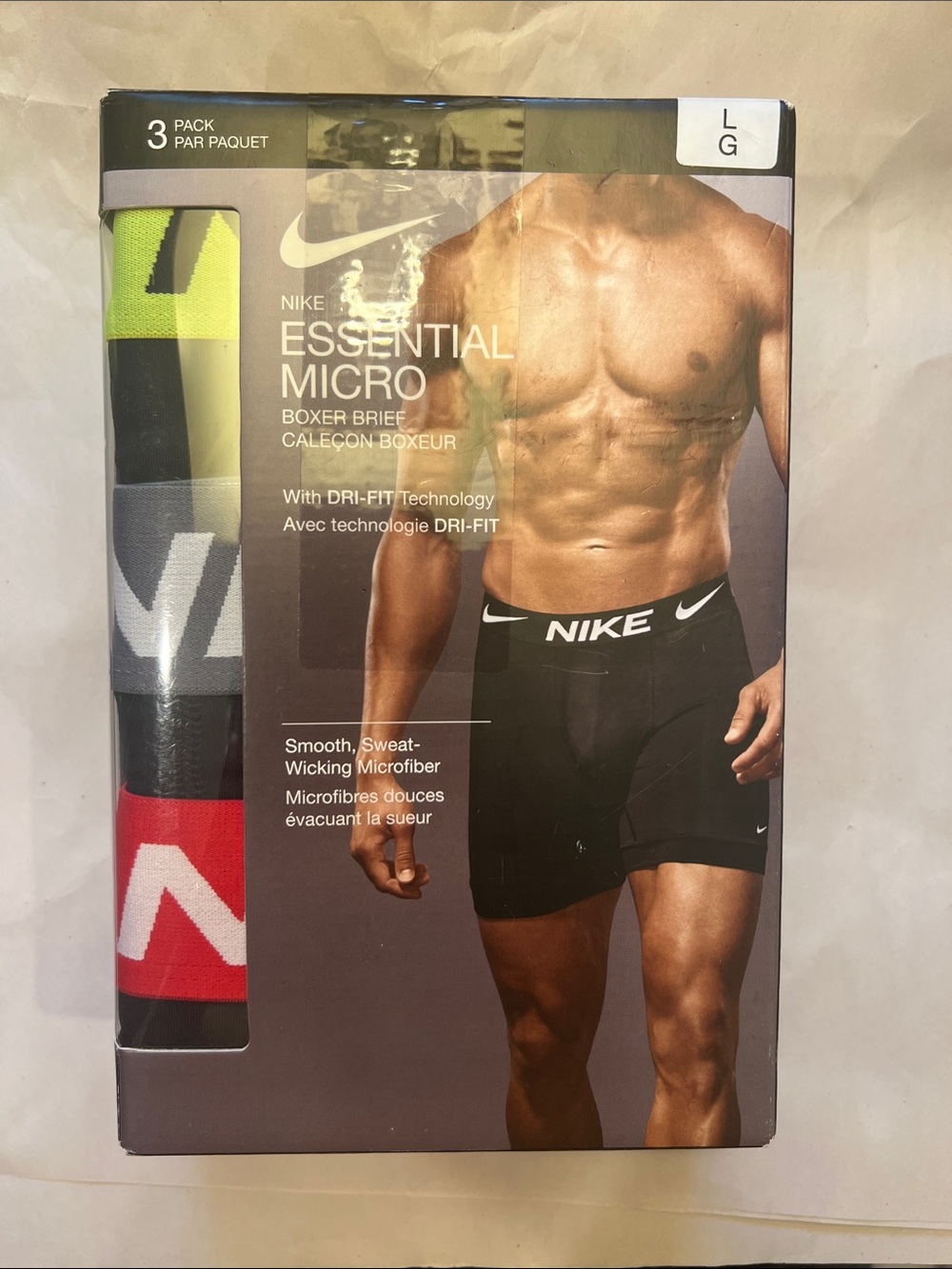 Nike 3-Pack Essential Micro Boxer Briefs - size large